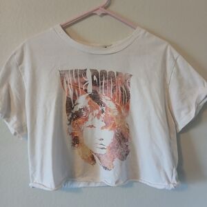 The Doors Graphic Crop Top - White